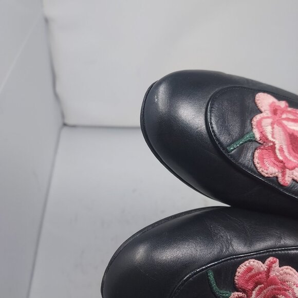 Gucci Black Horsebit Rose Floral Embroidery Princetown Slide Mule - Picture 11 of 12